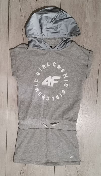 4F Sukienka Tunika z odblaskowym kapturem