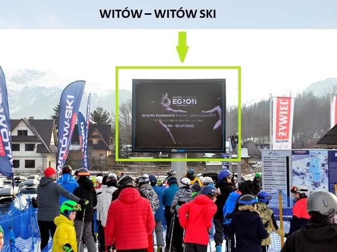 Reklama wynajem billboardów, reklama na budynku, stokach narciarskich