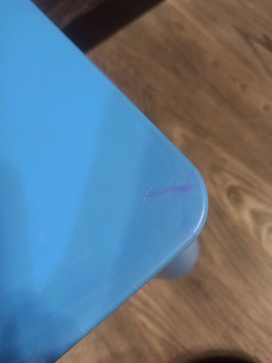 Stolik ikea mammut biały dziecięcy + krzesełko niebieskie
