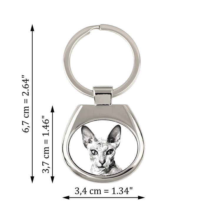 Peterbald brelok ze zdjęciem kota Art-Dog