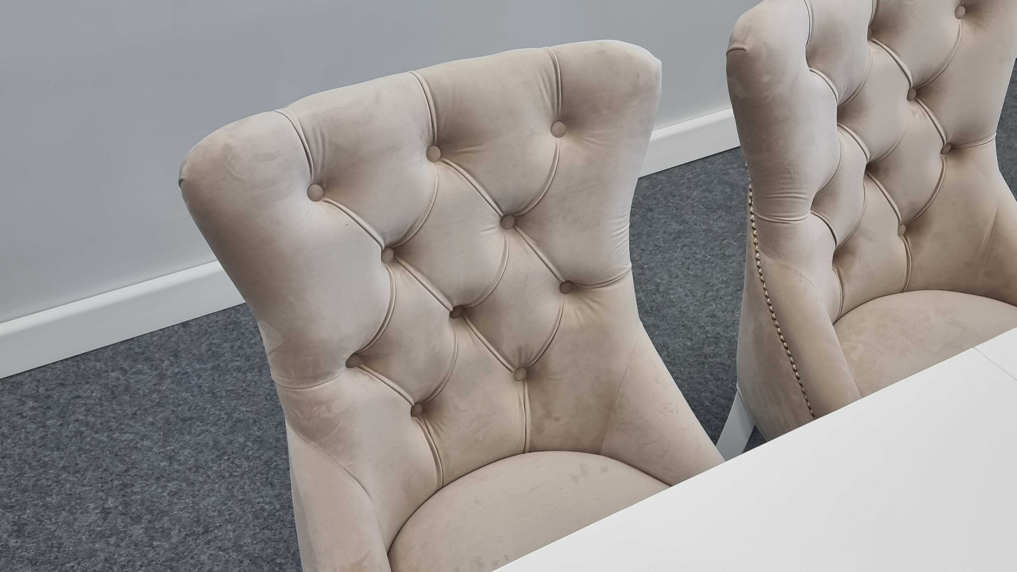 Krzesło wygodne glamour pikowane do salonu jadalni nowe Producent