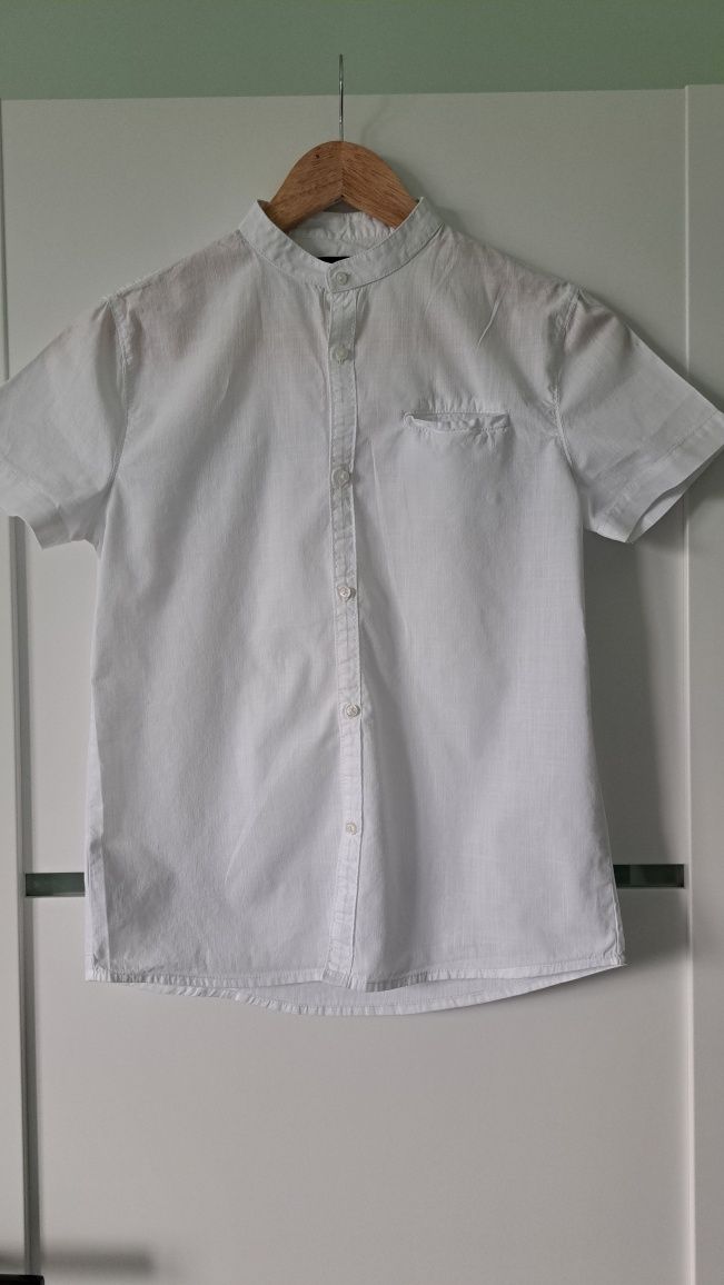 Biała chłopięca koszula r.152