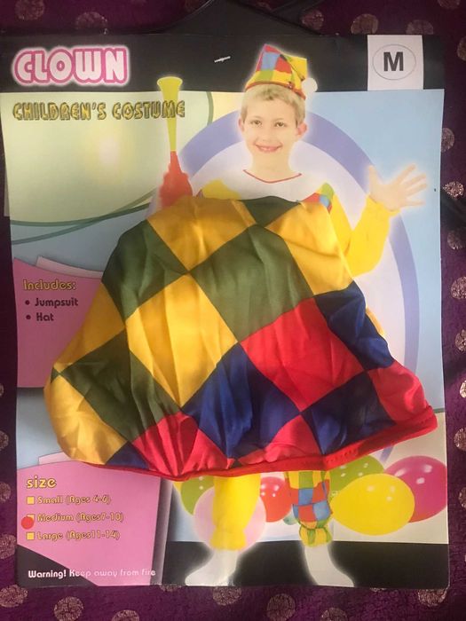 Fatos de carnaval disfarce de Palhaço 7-10 anos