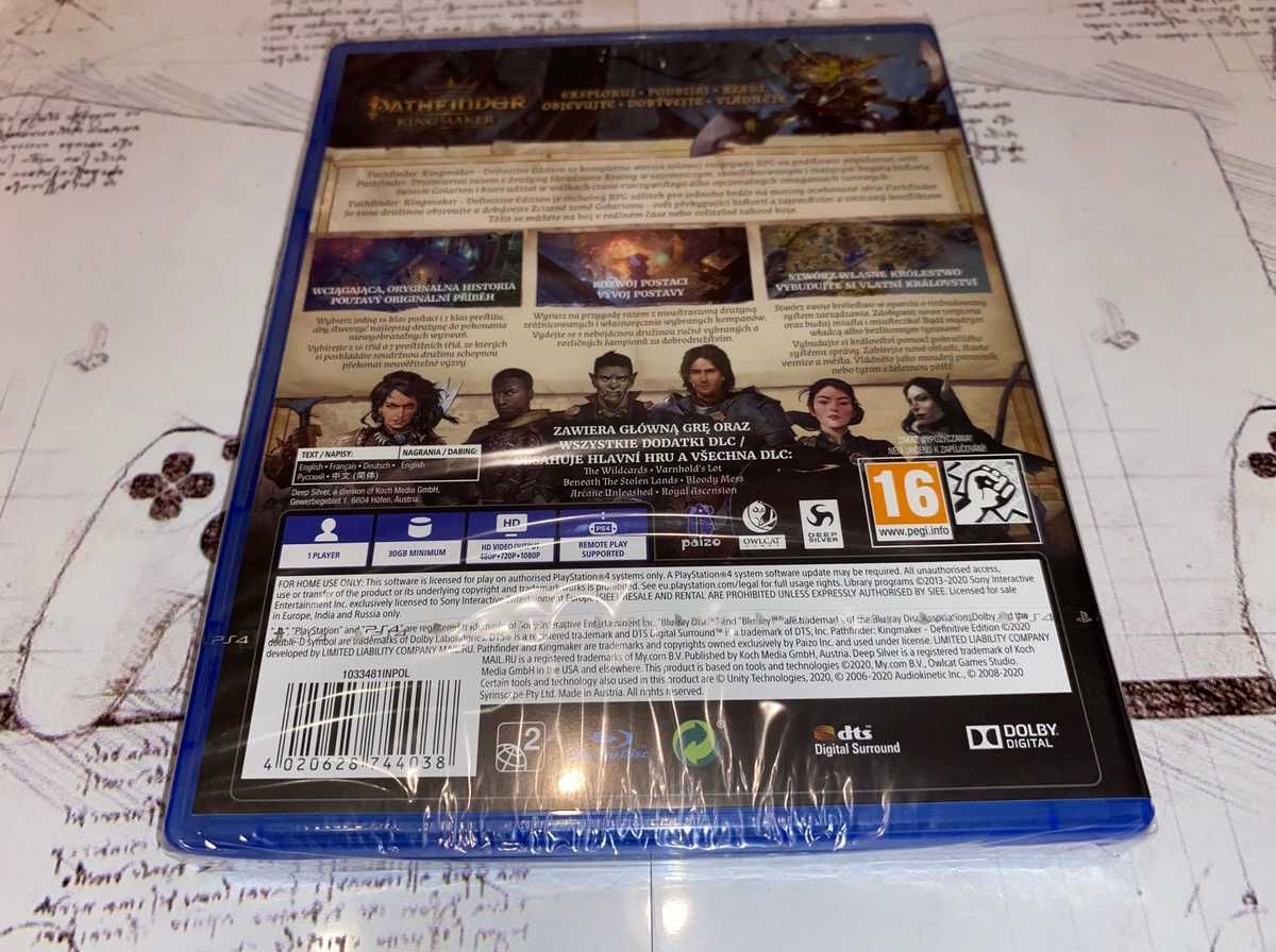 Pathfinder Kingmaker Ps4 polska wersja nowa folia
