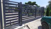 Brama przesuwna aluminiowa 3m wypełnienie 100x20 mm poziome