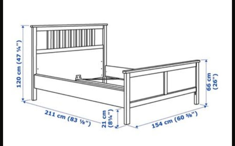 Łóżko drewniane białe Ikea Hemnes 140x200 stelaż i materac