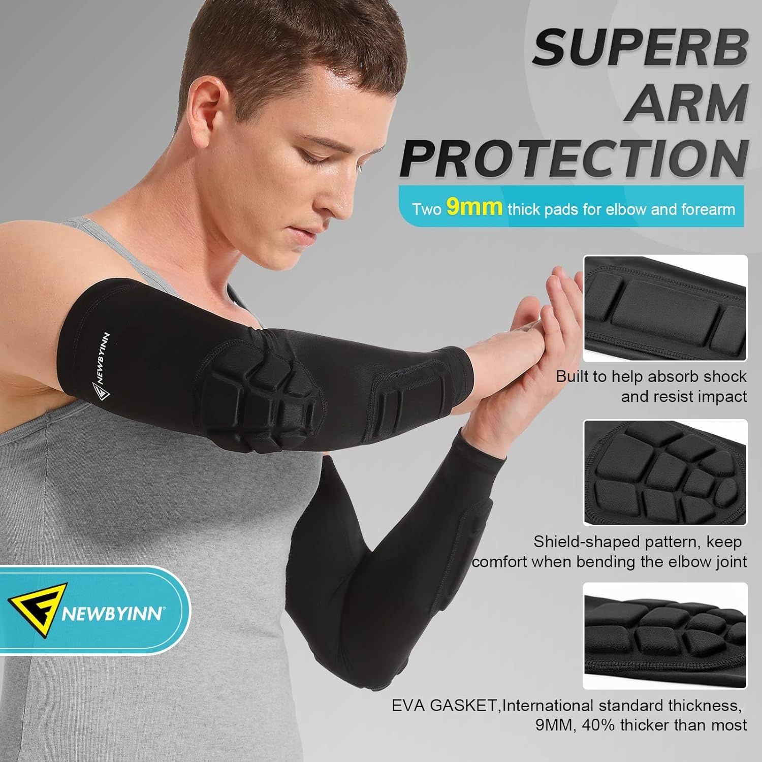 Защитные мягкие нарукавники Newbyinn Padded Arm Sleeves, размер L