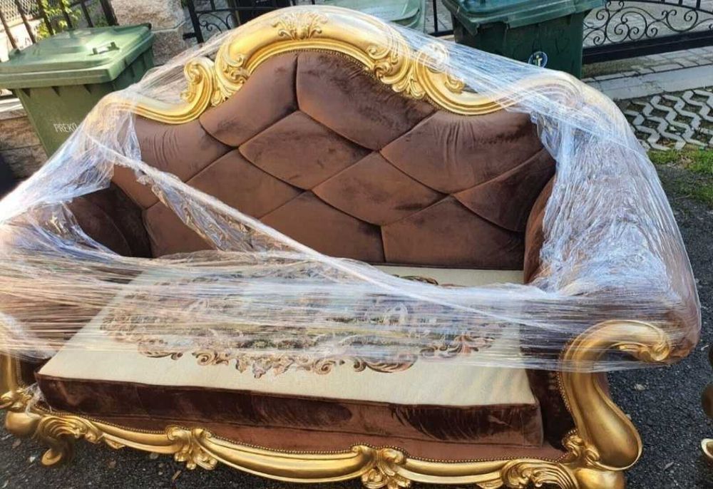 Zestaw wypoczynkowy 2 sofy + 2 fotele w stylu barokowym