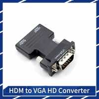 НОВЫЙ Переходник HDMI to VGA Converter HD + шнур Audio Cable 3,5 mm
