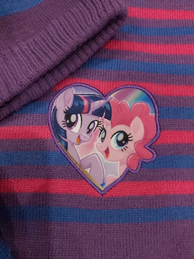 Piękny komplet 3w1 czapka + szalik + Rękawiczki z kucykami Little Pony