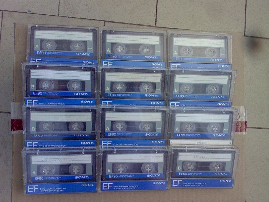 Аудиокассеты Sony EF90 (Japan): рок, диско, Задорнов.