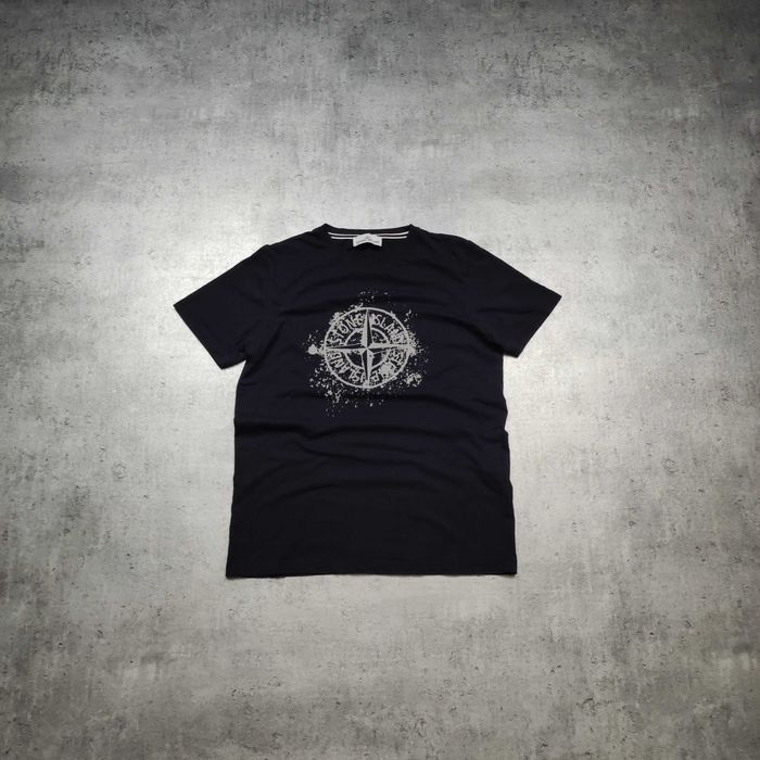 MĘSKA Koszulka PREMIUM Duże Logo Granatowa Stone Island CP Company