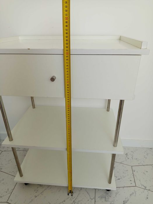 Conjunto de 2 carrinhos com rodas e gaveta para salão de beleza