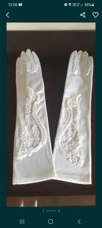 Rękawiczki ślubne - białe
