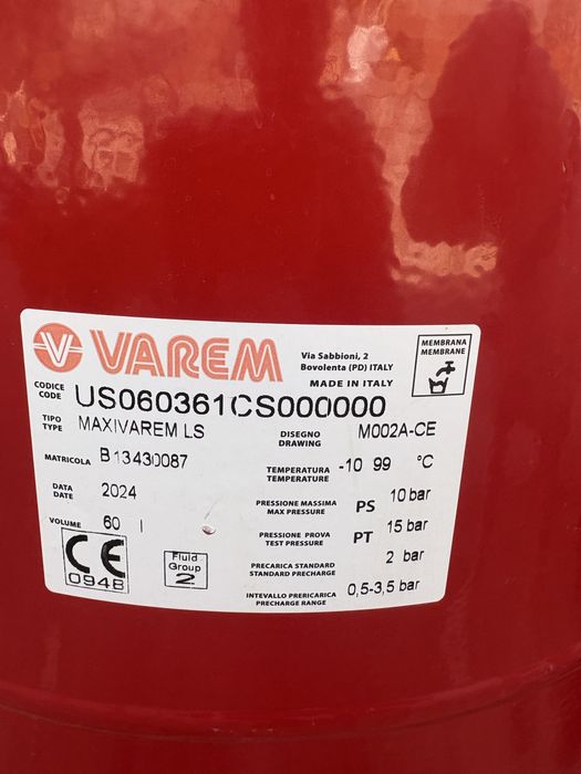 Hidrosfera / Autoclave / Vaso de Expansão VAREM MAXIVAREM LS – 60L