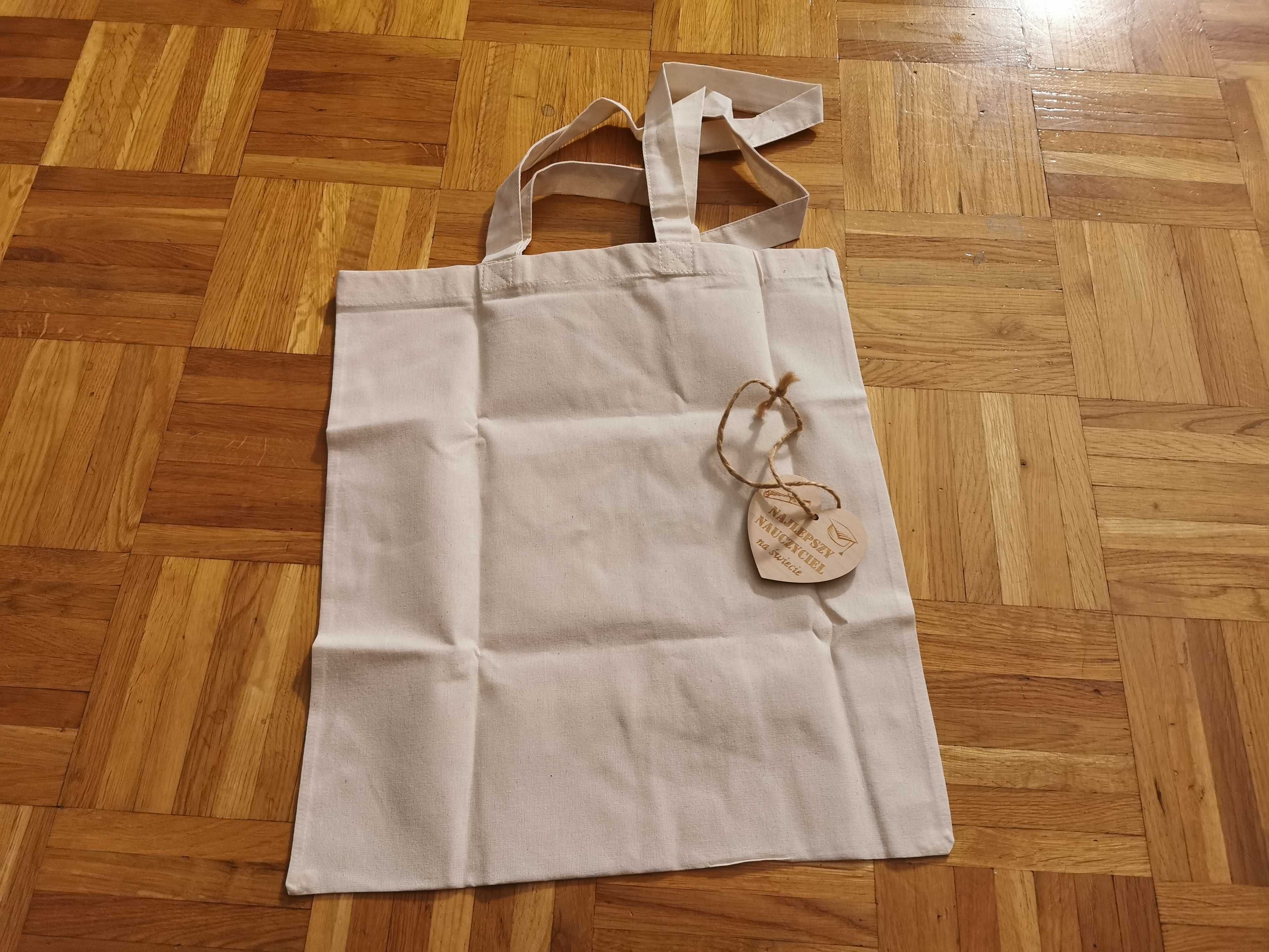 Eko torba z nadrukiem dla nauczyciela plus serce