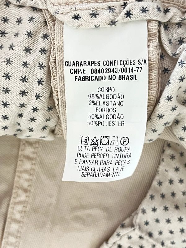 Calções Chino Importados – Cor Cru – Tamanho 44 – Novos