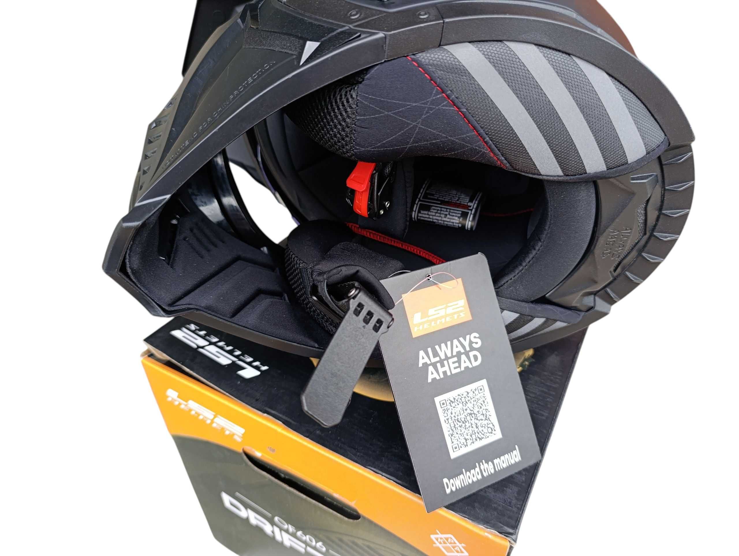 LS2, crossoverowy kask motocyklowy DRIFTER solid mat black 2206, L