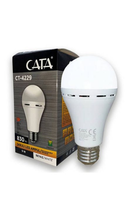 Саta LED лампа акумуляторна AC 9W DC3W E27 6400K CT-4229