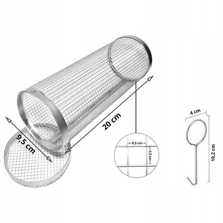 Koszyk do Grillowania Warzyw Rolka na Grill Obrotowa Siatka 20 x 9 cm