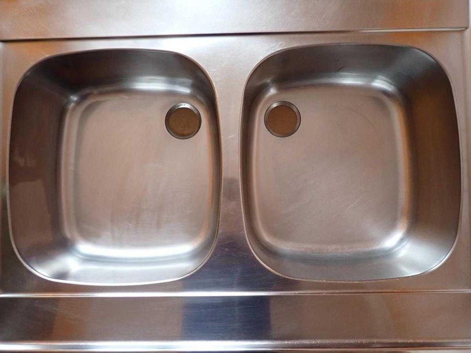 Zlew dwukomorowy Franke 80 x 60 cm stal nierdzewna używany dobry stan