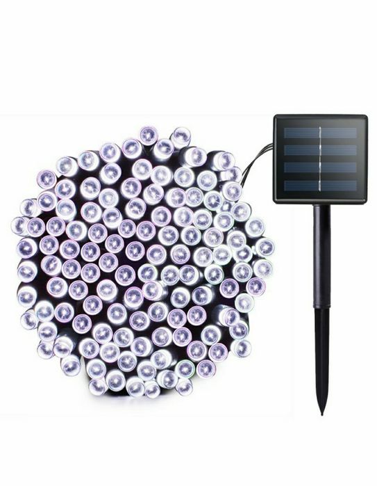 Lampki Choinkowe 200 LED Solarne Solar Biały Zimny