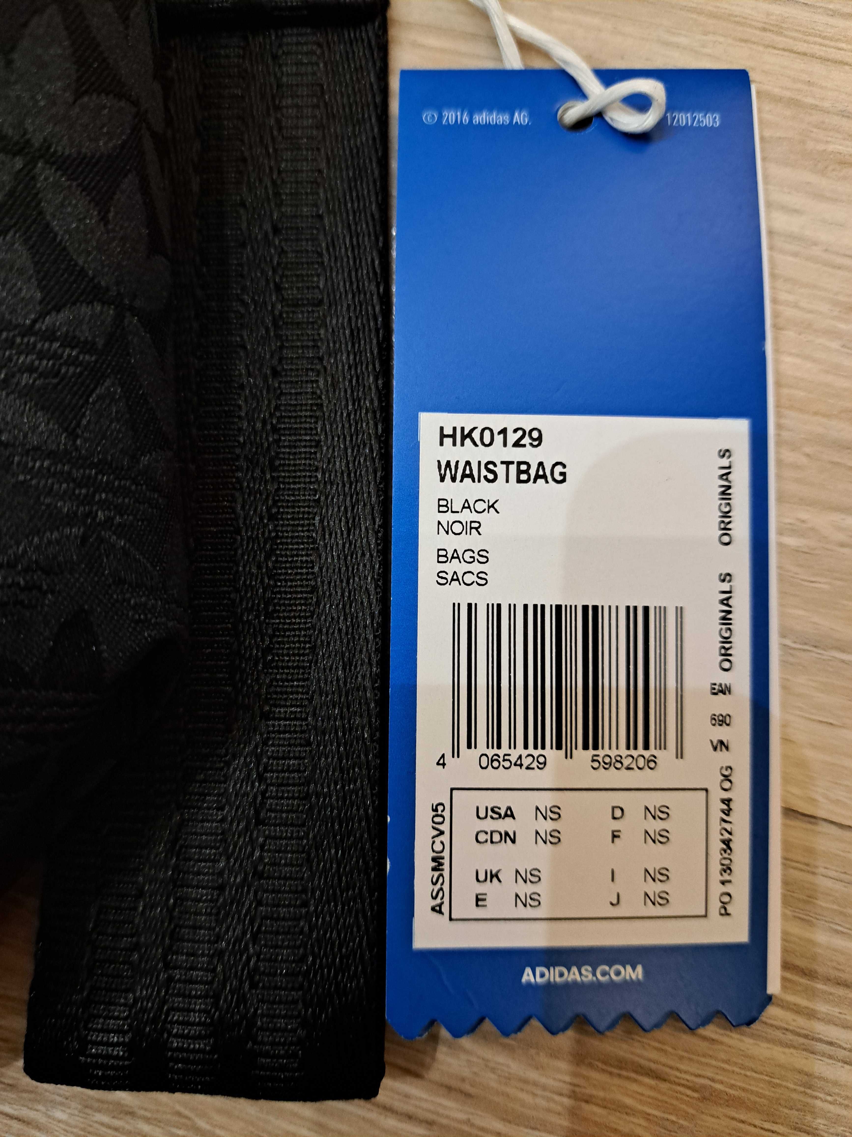 Torba, nerka Adidas Waistbag HK0129, czarna, NOWA Z METKĄ