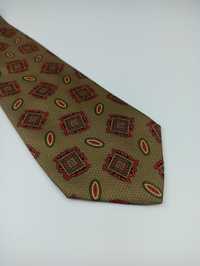 Harmont & Blaine jedwabny krawat brązowy khaki kwi05