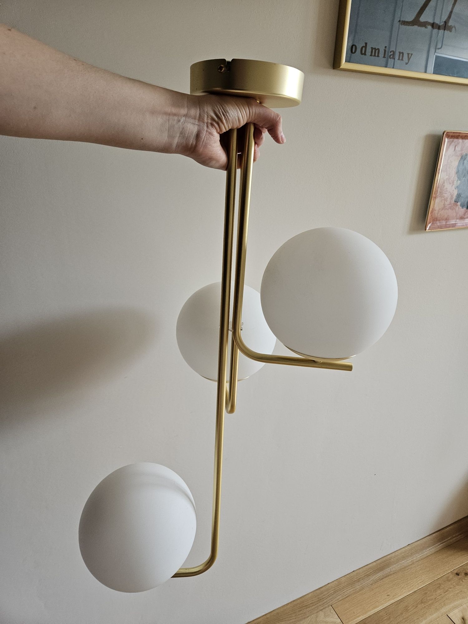 Lampa wisząca złota kule GoodHome Baldaz 3 punktowa