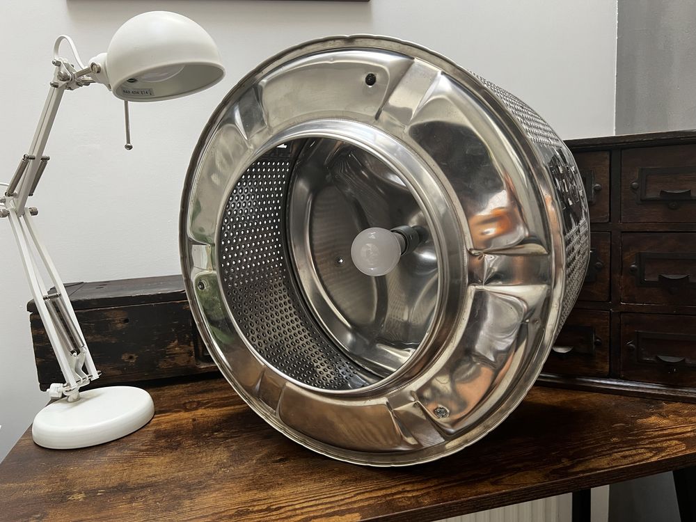 Lampa z bebna od pralki - LOFT