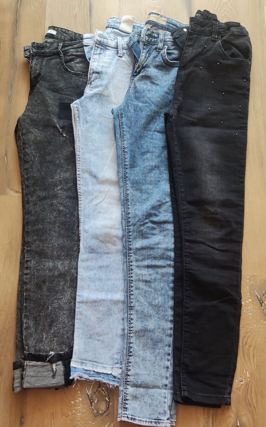 Spodnie jeansowe Zara, h&m, Reserved roz 152, 34, 158