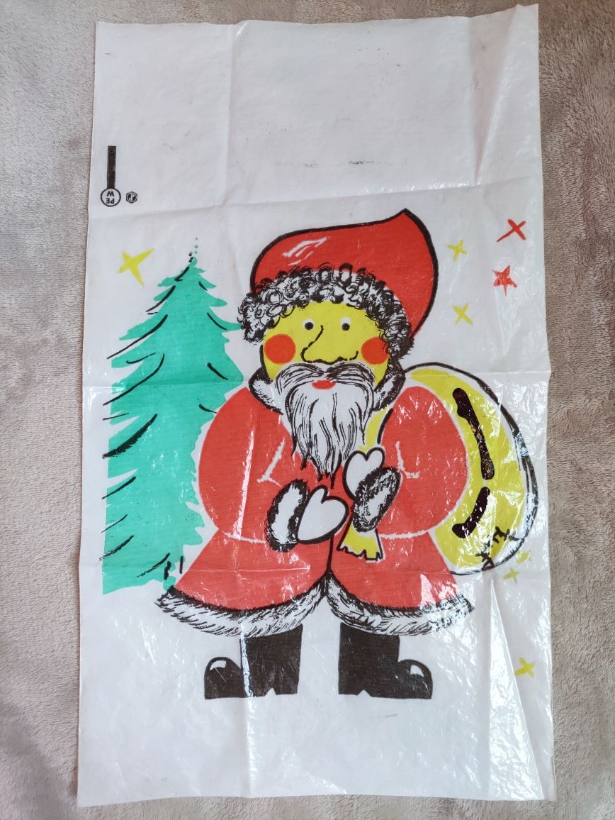 Worek prezentowy świąteczny, pod choinkę, na mikołaja PRL, lata 70.