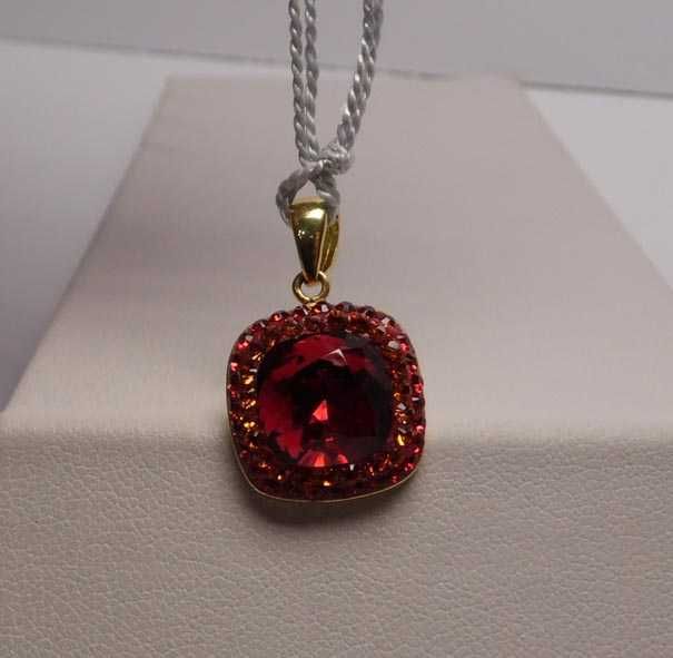 Zawieszka kryształki Swarovski srebro złocone.