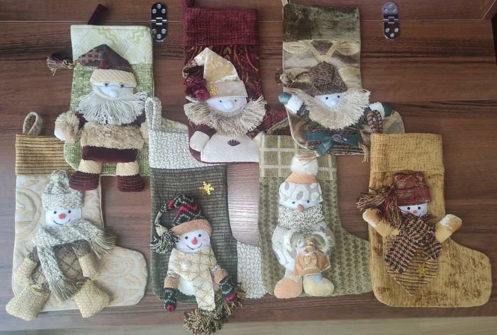 Подарункові Ексклюзивні Новорічні/Різдвяні чобітки/шкарпетки Handmade