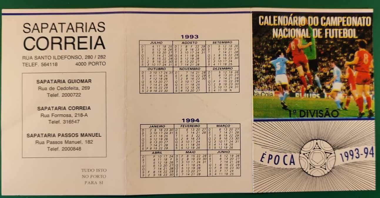 Calendário do campeonato nacional