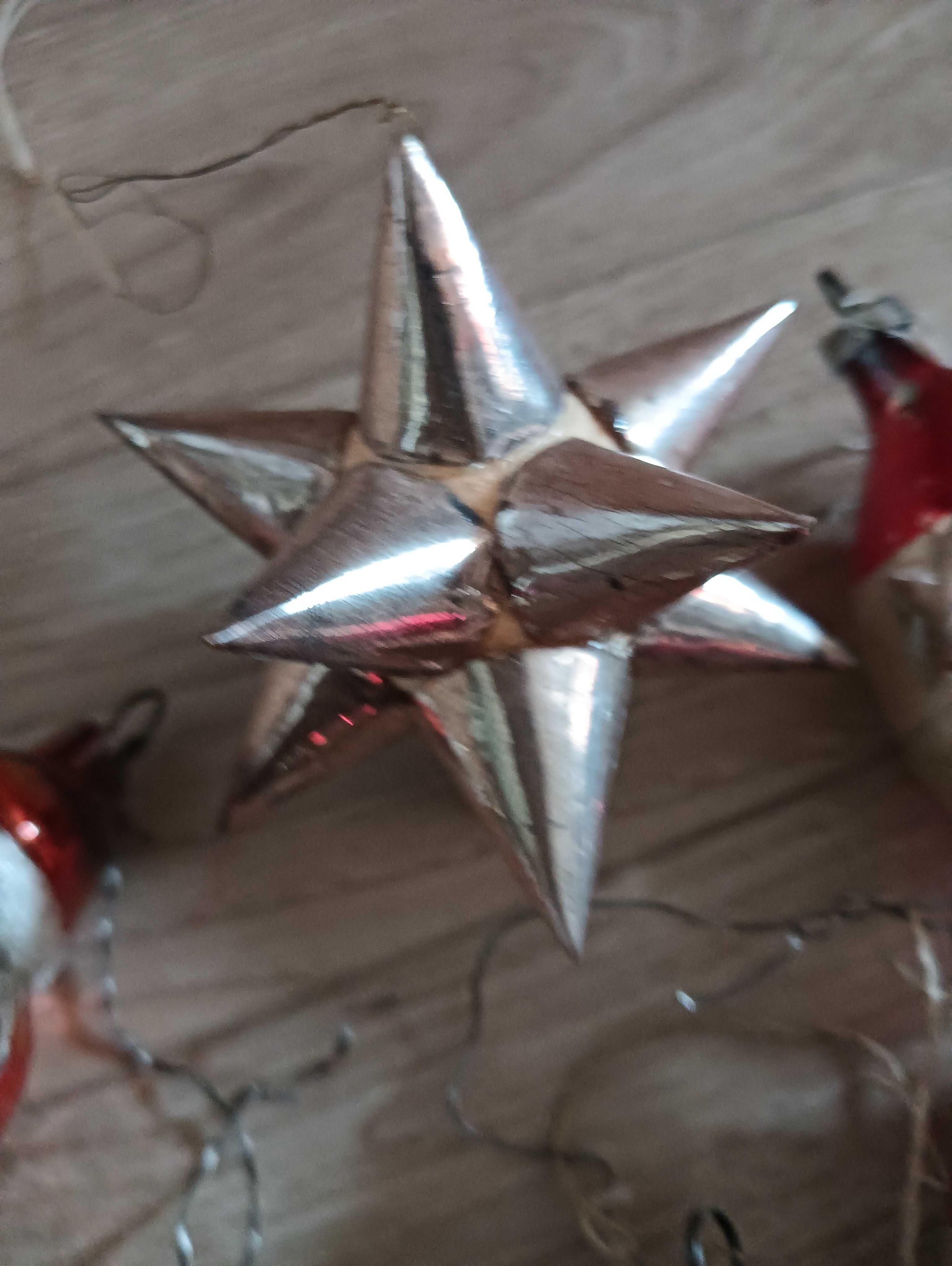Stare bombki szklane pawie oczka ptaszek gwiazdka Mikołaj