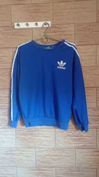 Granatowa niebieska bluza adidas bez kaptura