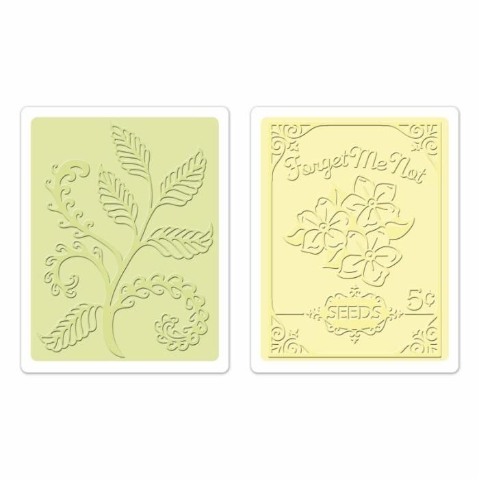 Sizzix Textured Impressions Embossing Folders 2PK - Ferns & Seed Packe