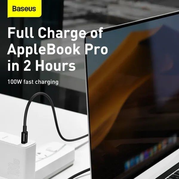 Кабель з чипом Baseus Type-C to Type-C 100W / 5A/ 100см