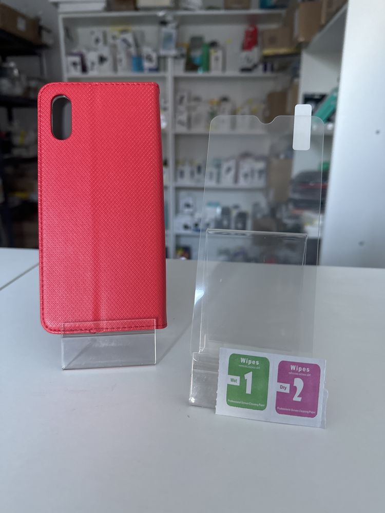 Etui otwierane do boku + SZKŁO hartowane do xiaomi redmi 9A