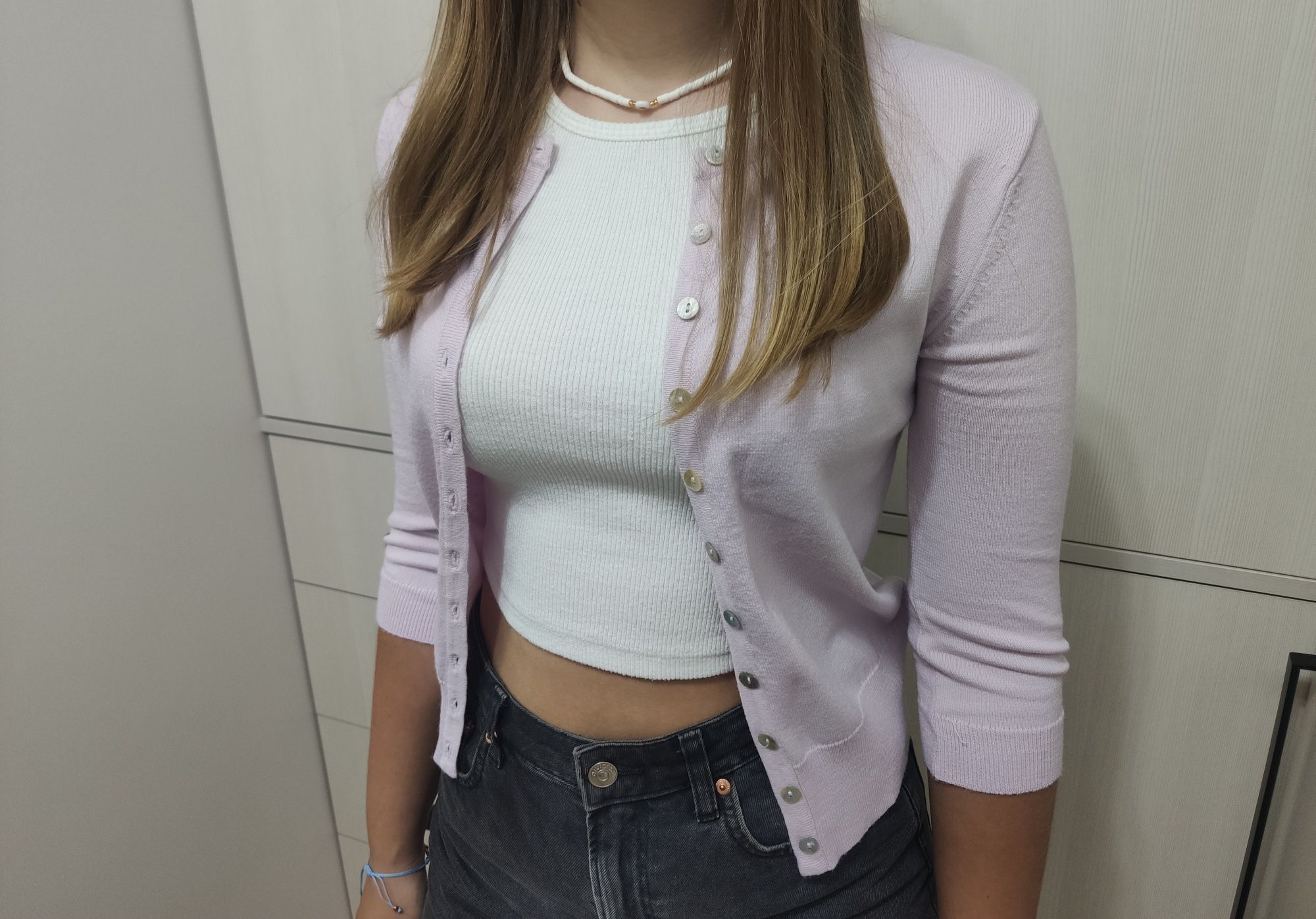 Liliowy sweter rozm. S
