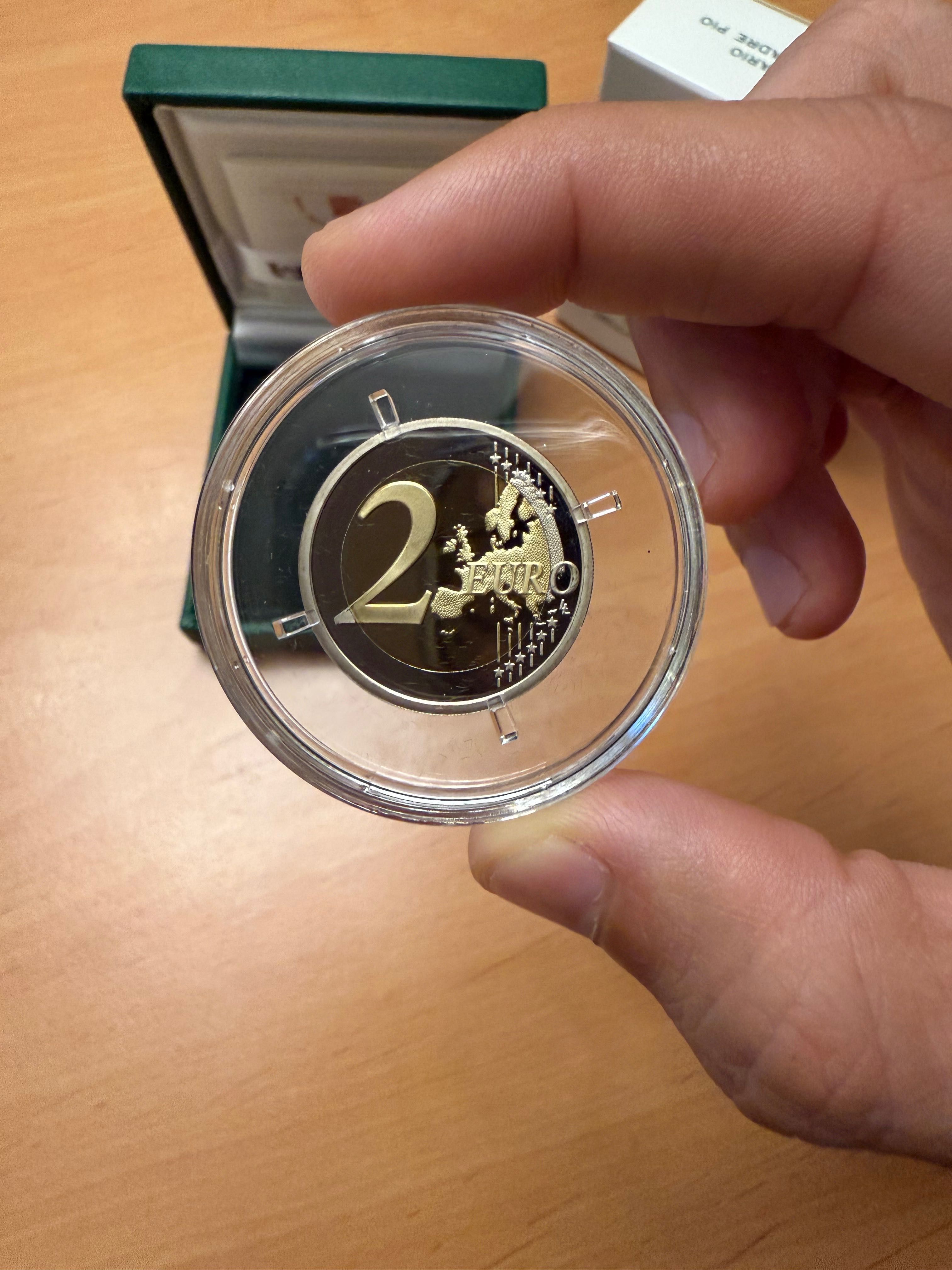 Moeda 2€ Vaticano Padre Pio proof 2018