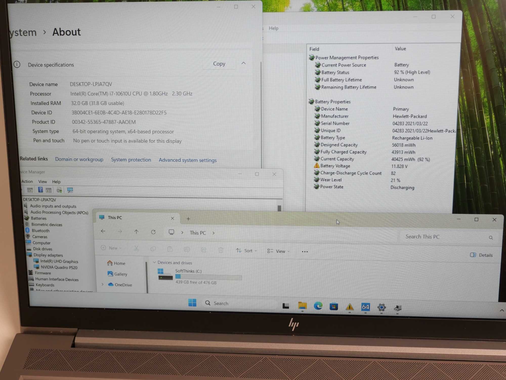 HP Zbook Firefly 15 G7 i7-10610 32 Gb Ram 500 Gb SSD 15.6" Full HD IPS