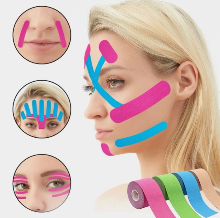 Тейп для обличчя Royal Tapes face care Косметологічний Рожевий 2,5см*5