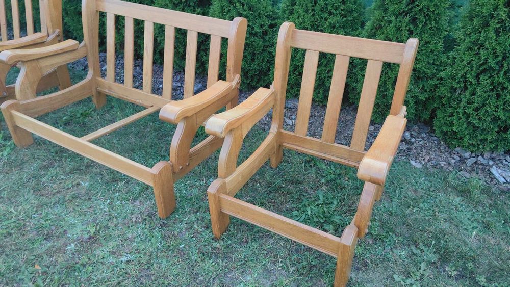 Komplet wypoczynkowy dębowy