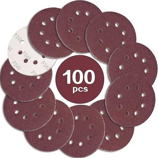 Papier ścierny STEBRUAM – 100 sztuk, 125 mm, ziarnistość P240