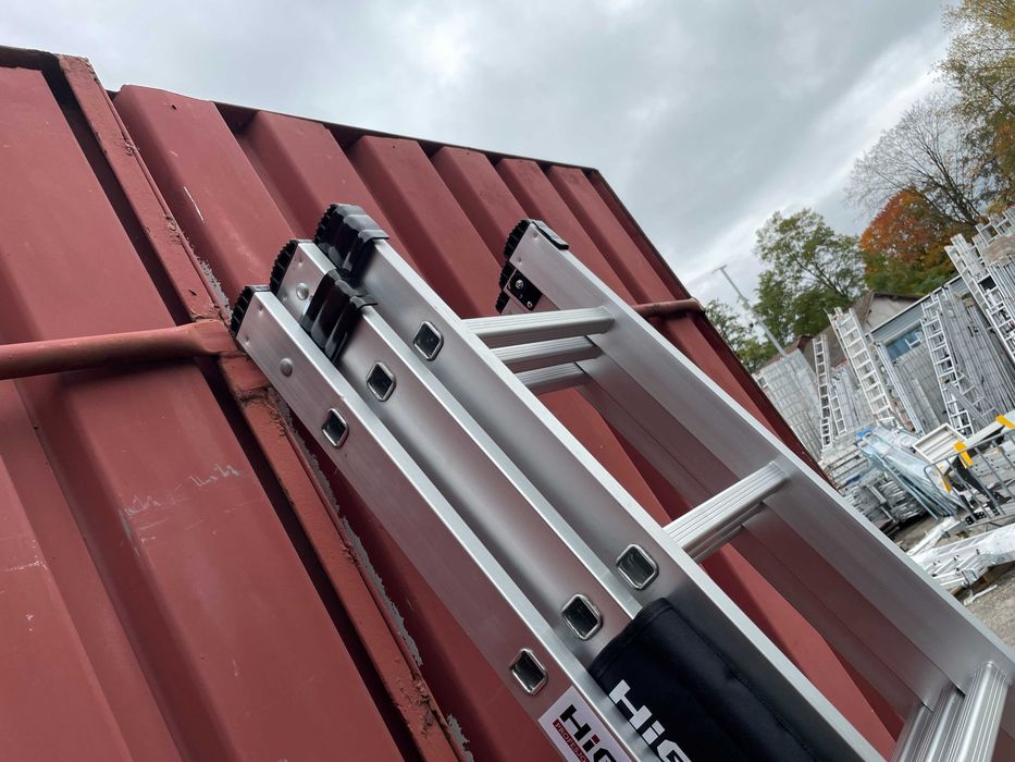 Drabina aluminiowa 3x9 wielofunkcyjna HIGHER 7,1m 150 kg SOLIDNA
