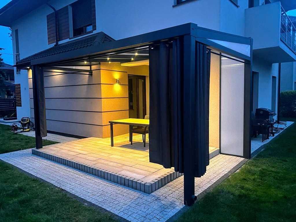 Zadaszenie tarasu, pergole, patio, ogród zimowy, szklane zabudowy