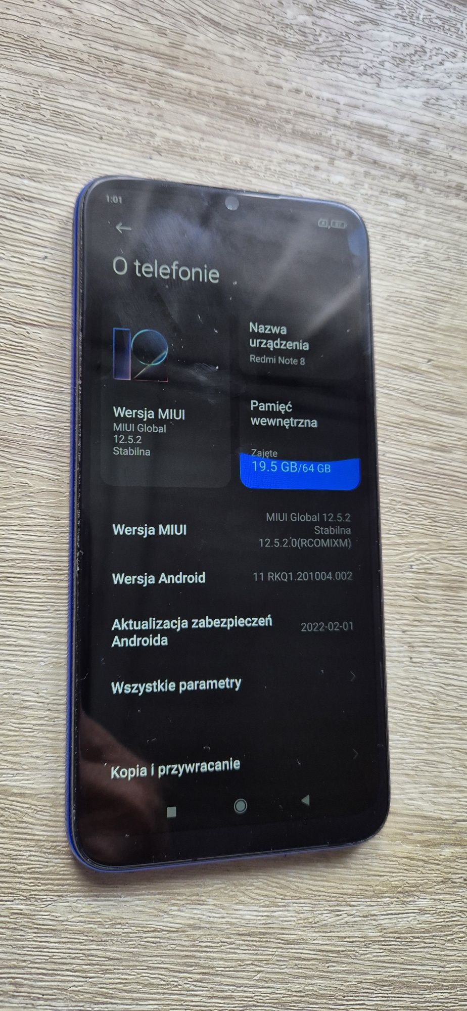 Wyświetlacz z ramką do Redmi Note 8.