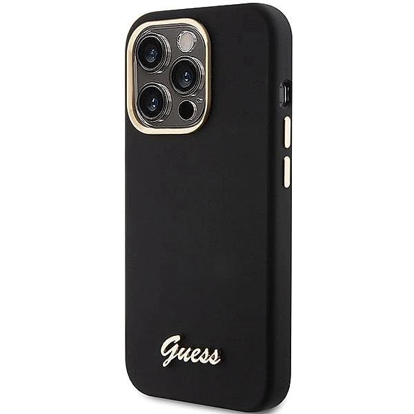Etui Guess Silicone Script Metal Logo & Frame na iPhone 15 Pro Max - c